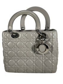 Christian Dior Style Lady Dior Grey Bag