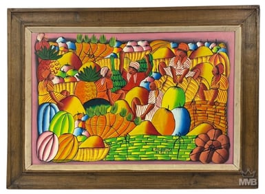 Louis Rosemond Haitian Acrylic Painting SIGNED