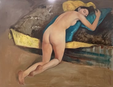 Mark Gregoire French Nude Oil Painting on Masonite