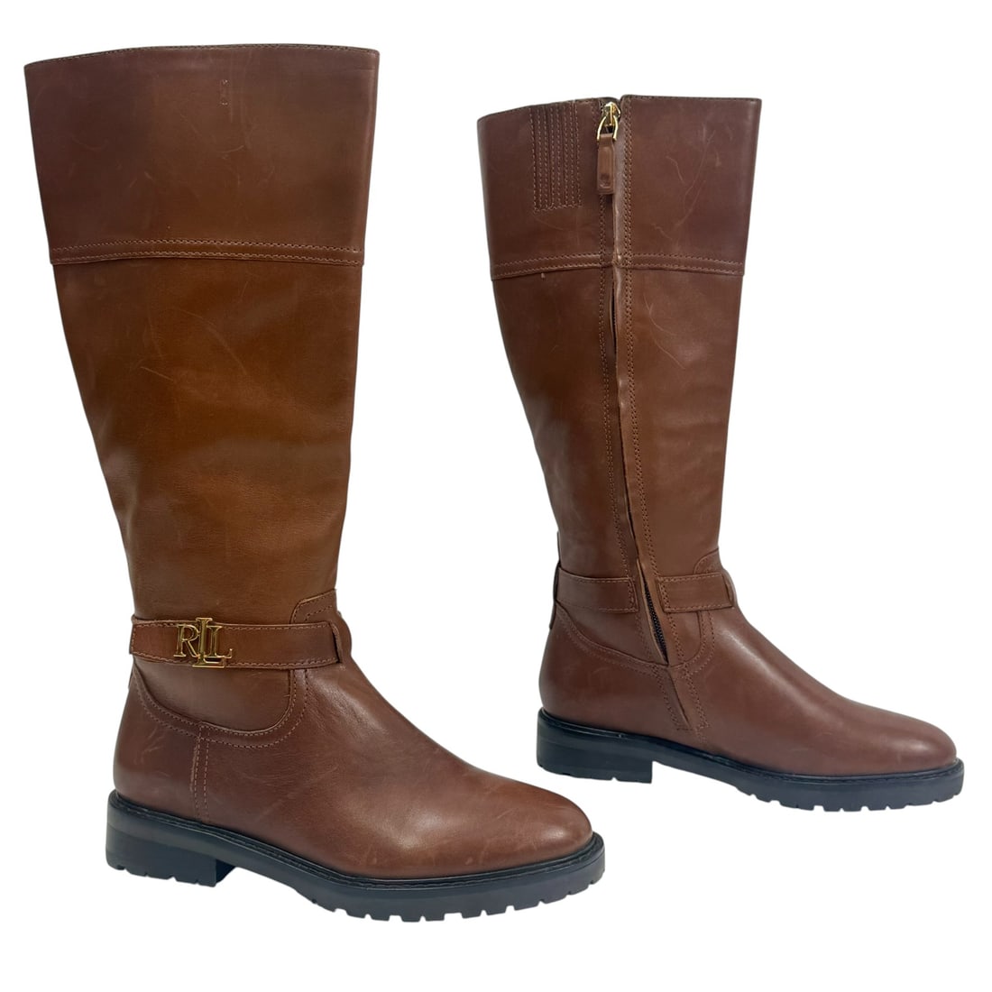 Ralph Lauren Everly Knee-High Leather Riding Boots (1 of 6)