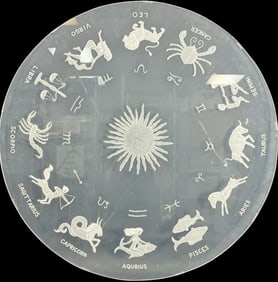 Vintage Mid-Century Etched Lucite Zodiac Tabletop