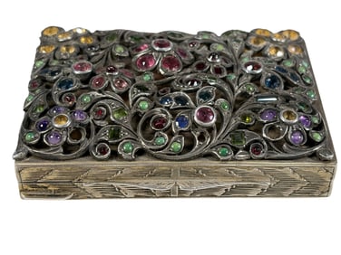 Vintage Italian 800 Silver Mirrored Powder Box