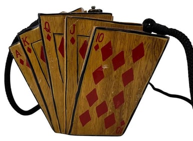 Timmy Woods Beverly Hills Wood Poker Handbag Purse
