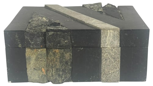 Maitland-Smith Brutalist Style Stone Covered Box