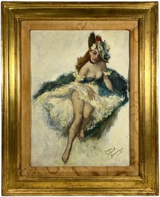 Jean Domergue b.1889 Oil Painting on Cardboard