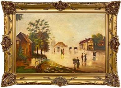 Signed Filippo Landscape Oil Painting on Canvas