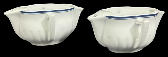 Pair of Pillivuyt French Deco Porcelain Sauceboats