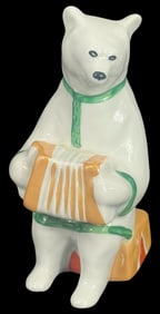 Soviet Polar Bear w/ Accordion Porcelain Figurine