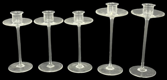 Giovanni Cenedese Crystal Candlestick Holders 5pcs