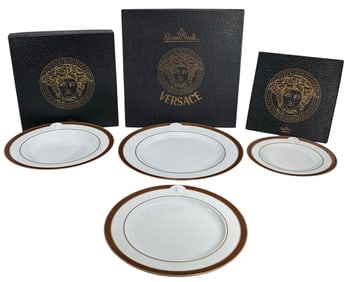 Rosenthal Versace Medaillon Meandre Marron 4pcs