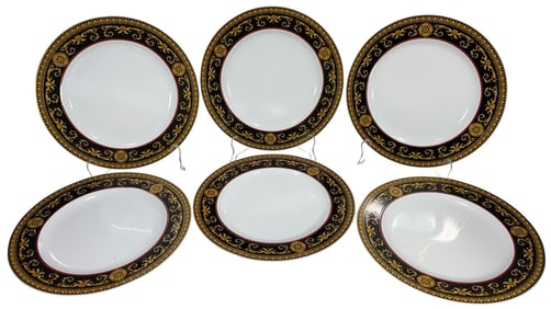 Rosenthal Versace Medusa Porcelain Plates 6pc LOT