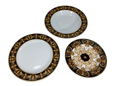 Rosenthal Versace Barocco Porcelain Plates 3pc LOT
