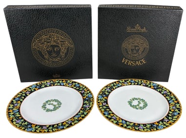 Rosenthal Versace Gold Ivy Porcelain Plates 2pcs
