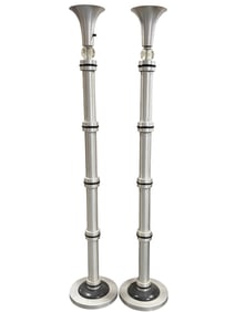 Pair of Modern Aluminum Pole Floor Lamps
