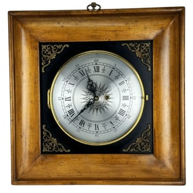 P F Bollenbach Key Wind Wooden Frame Wall Clock