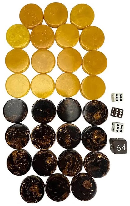 Butterscotch & Root Beer Bakelite Game Chips 30pcs (1 of 3)