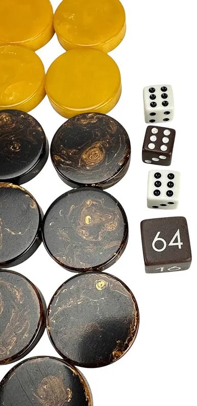 Butterscotch & Root Beer Bakelite Game Chips 30pcs - 2