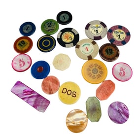 Bakelite Lucite MOP Composite Gaming Casino Chips