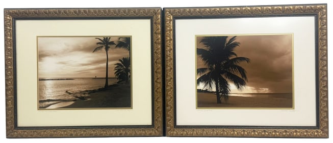 Pair of Sepia Key West Beach Photographs by Latham