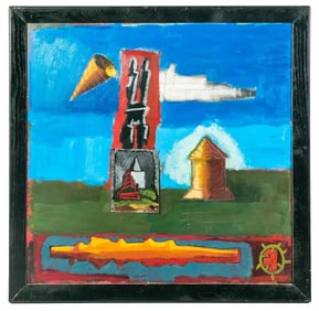 Sam Perry B.1963 Abstract Outsider Art Painting