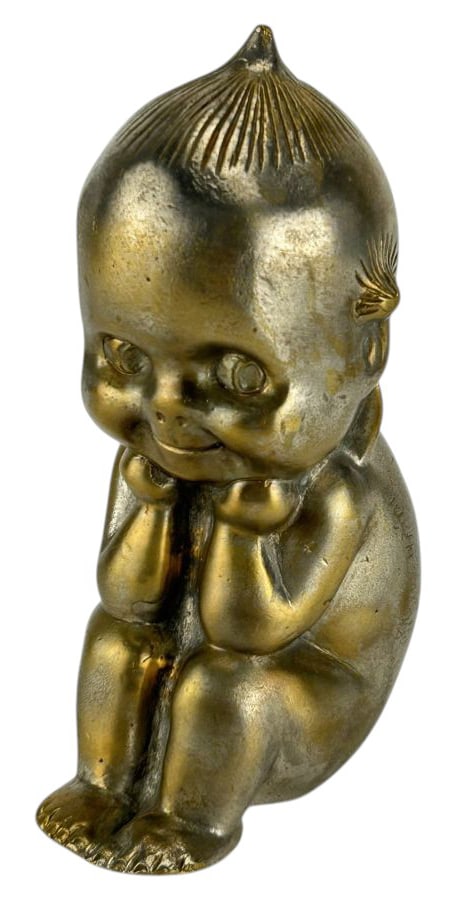 Cast Metal Kewpie Doll Seated Child Figurine 6" (1 of 3)