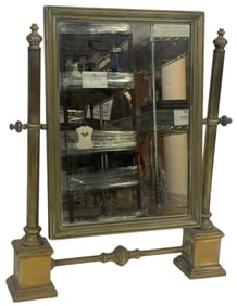 20th C. Deco-Style Brass Adjustable Vanity Mirror