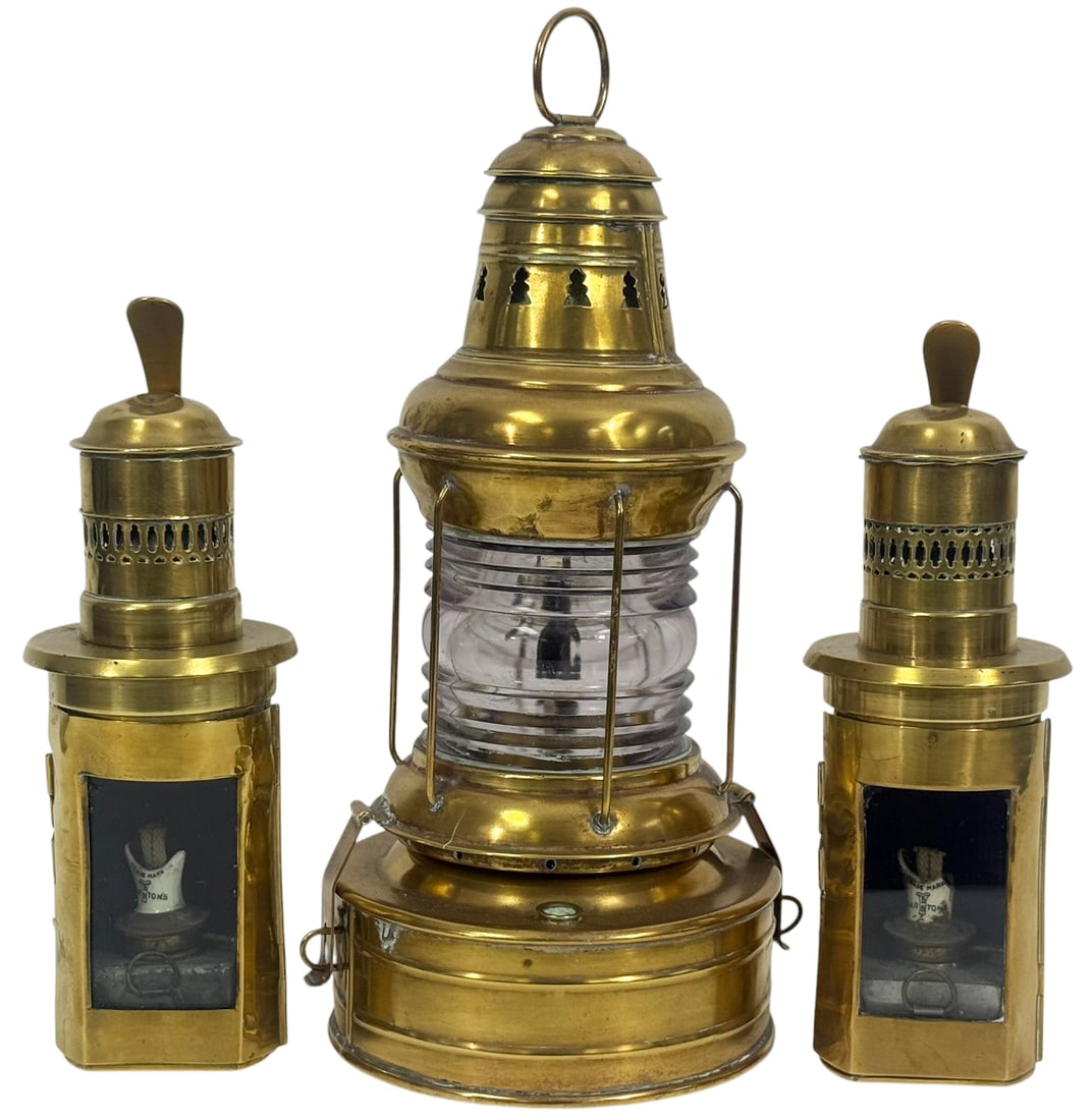 Brass Maritime Oil Lanterns incl. Barbtons Burners (1 of 4)