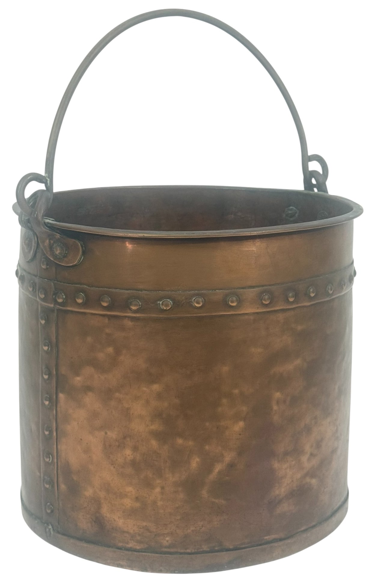 17" Riveted Copper Fireplace or Hearth Bucket (1 of 6)