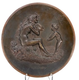 Aristide O. Croisy b.1840 Printemps Bronze Charger
