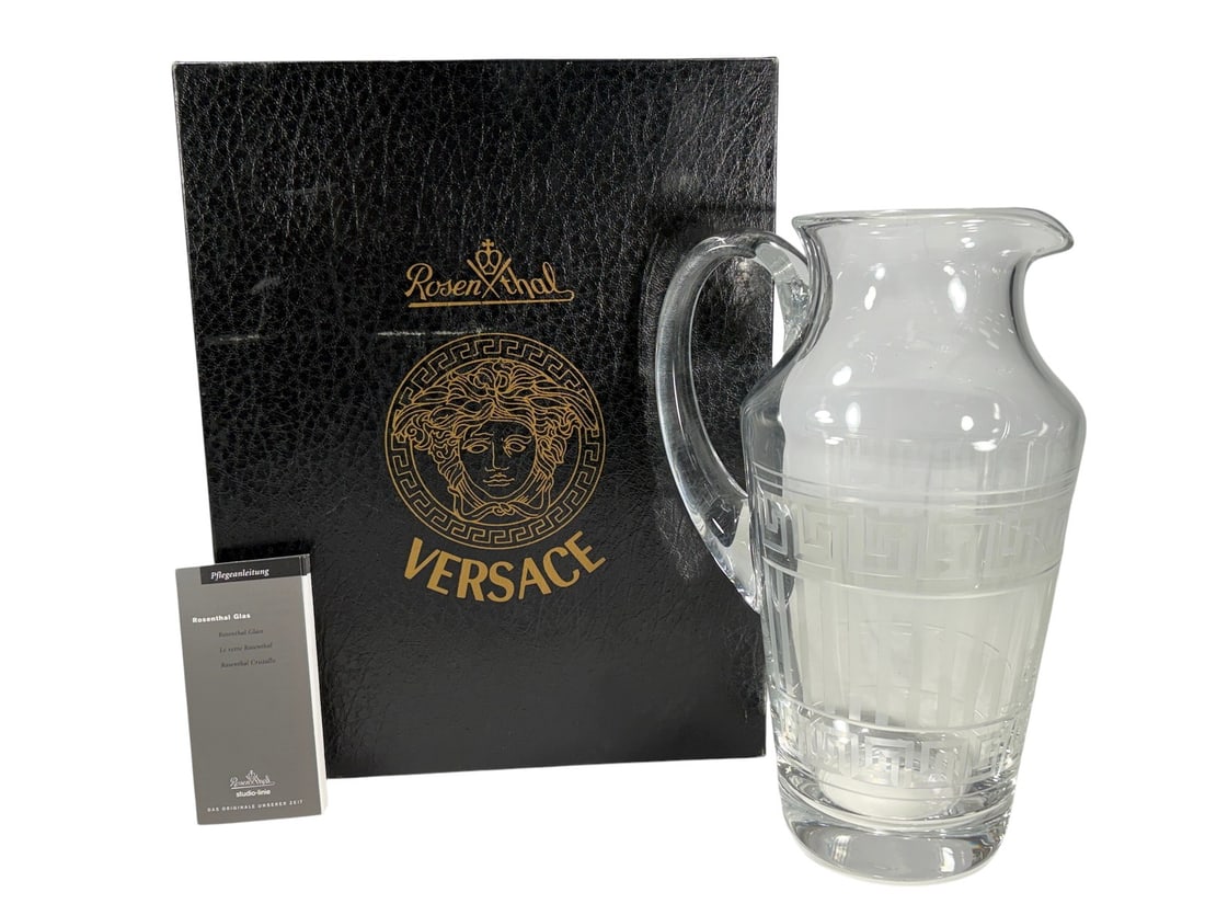Rosenthal Versace Meandre Greek Key Crystal Jug (1 of 6)