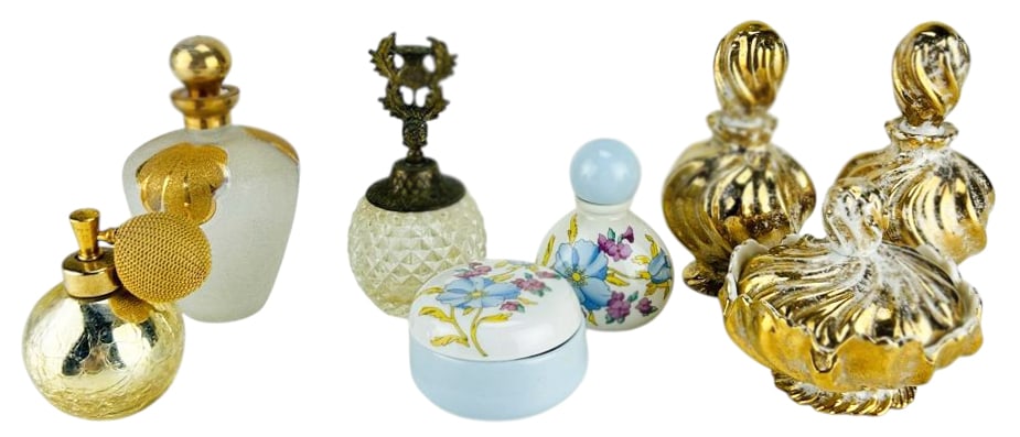 Irice DeVilbiss Glass, Porcelain Bottles Jar 8pcs (1 of 14)