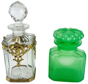 Bohemian Czech & French Art Glass Perfume Bottle