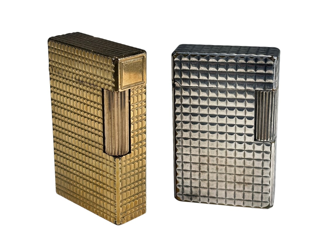 St Dupont Silver & Goldplated Lighters 2pc LOT (1 of 4)