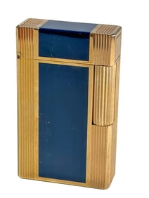 St Dupont, Paris Blue Lacquer & Goldplated Lighter