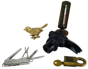 Yale Lock Thermometer Pocket Knife Cane Handle LOT