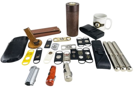 Cigar Cutters, Travel Humidor, Pipe Stand Mug LOT