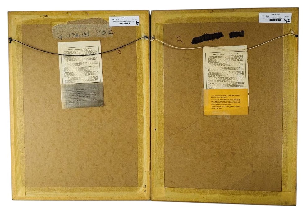 Japanese Pair Ukiyo-e Colored Wood Block Prints - 8