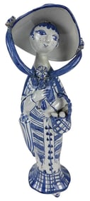 Bjorn Wiinblad Lady w/ Basket Ceramic Sculpture