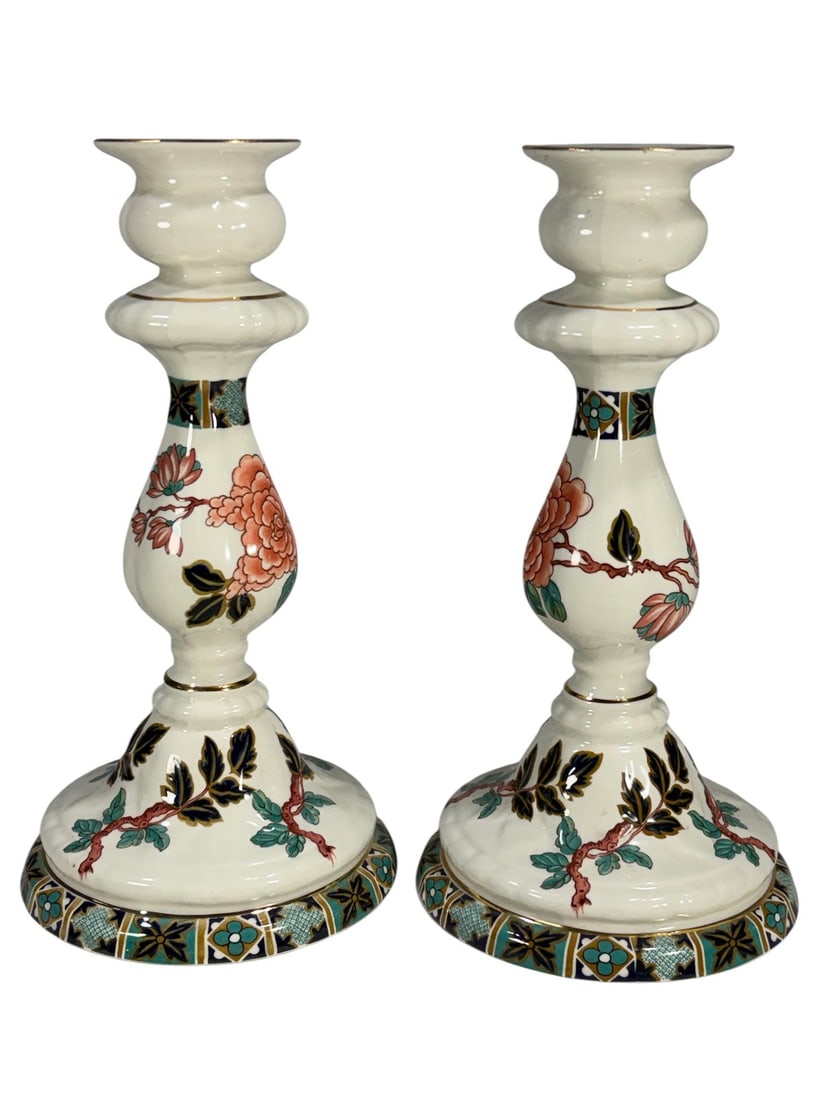 James Kent Old Foley England Pair of Candlesticks (1 of 7)