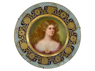 Old Vienna Hand Painted Porcelain Plate SIGNED