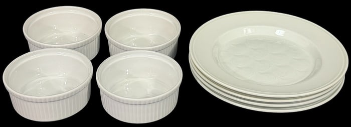 Apilco Ramekins & Dansk France Plates 8pc LOT