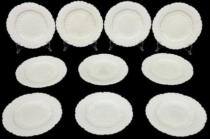 Antique Copeland Spode Embossed Plates 10pc SET