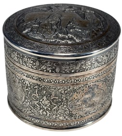 Vintage Persian 875 or 900 Silver Lidded Box
