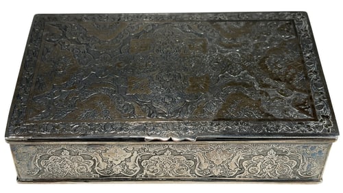 Vintage Persian 875 or 900 Silver Jewelry Box