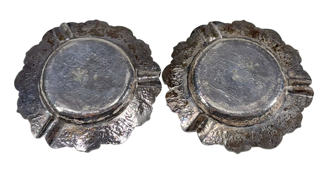 Vintage Persian 875 Silver Ashtrays 2pc LOT - 5