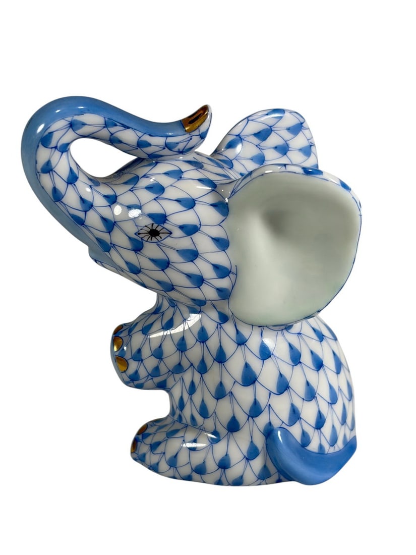 Herend Hungary Fishnet Elephant Porcelain Figurine (1 of 5)