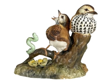 Royal Crown Derby England Thrush Chicks Porcelain