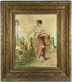 Oil Painting on Canvas Signed L. Agnel, Dated 1894