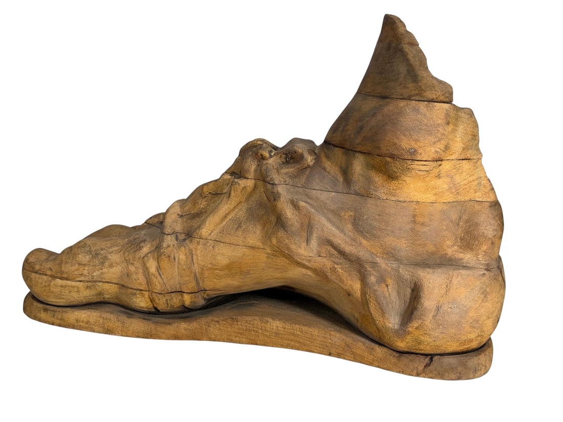 Large Carved Wood Foot of Hermes Sculpture - 4