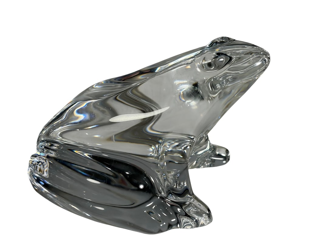 Baccarat French Lead Crystal Frog Figurine SIGNED (1 of 5)